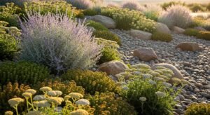 Drought-tolerant garden with hardy perennial plants