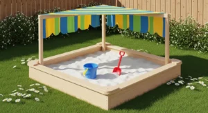 Compact corner sandbox for small spaces