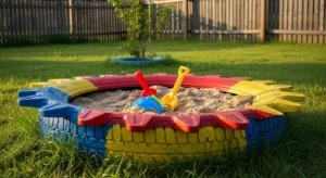 DIY tire sandbox for kids play area