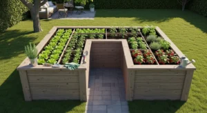 U-shaped raised garden bed for easy access