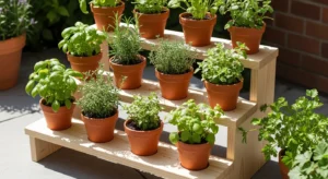 Tiered herb planter with multiple levels