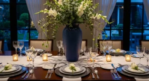 Statement centerpiece on dining table