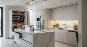 Hidden storage keeping an open kitchen clutter-free