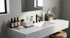 Well-stocked guest bathroom for convenience