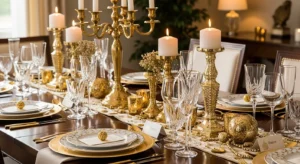 Metallic accents adding luxury feel