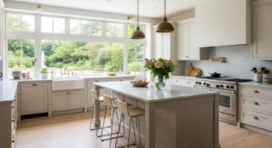 White kitchen with natural light creating an open feel