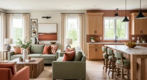 Matching decor creating harmony between spaces