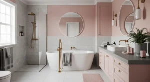 Pink and grey combination creating balance