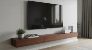 Floating shelf adding function to TV wall