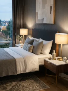 Elegant nightstands in a luxury bedroom enhancing both style and function