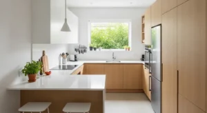 Compact open kitchen maximizing small space