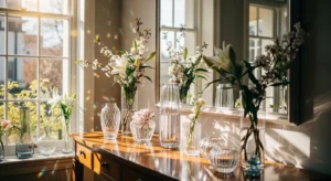 Glass decor elements for spring home