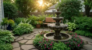 Water feature adding peaceful vibe