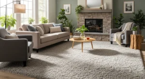 Plush rug adding comfort and style