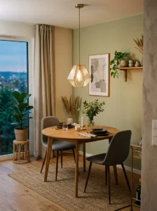 Pendant lighting small dining room focal point