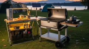 Portable outdoor kitchen for flexible use