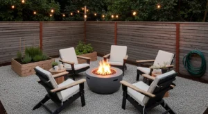 Compact fire pit for small backyard