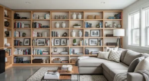 Built-in shelves creating custom look