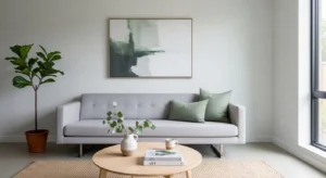 Minimal green decor keeping space clean