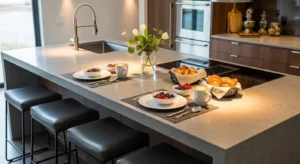 Breakfast bar kitchen island for everyday use