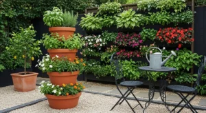 Vertical garden saving space outdoors