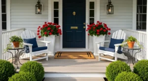 Symmetrical porch design creating balance