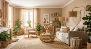 Natural materials enhancing beige style