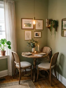 Corner dining nook small space cozy setup