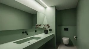 Matte green finish creating a modern soft look