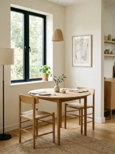 Clutter free small dining room minimalist design