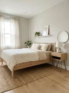 Furniture with legs making small bedroom look more spacious
