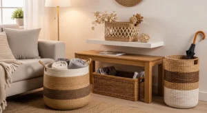 Woven baskets for spring home decor