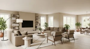 Open layout making beige room airy