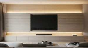 Seamless TV wall creating cohesive look