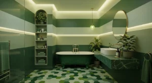 Different green shades creating depth