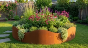 Circular raised garden bed design