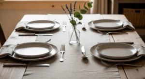 Simple table setting enhancing farmhouse dining style