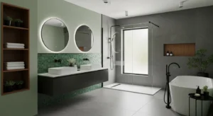 Green and black combination creating bold contrast