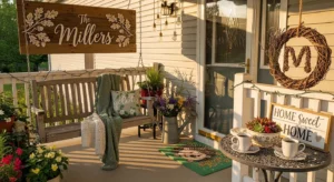 Personal decor adding character to porch