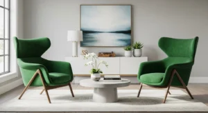 Accent chairs completing seating area