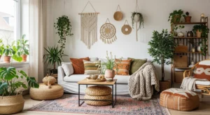Balanced boho living room decor