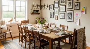 Personal touches adding warmth to farmhouse dining room
