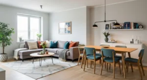 Functional and comfortable living dining room combo design