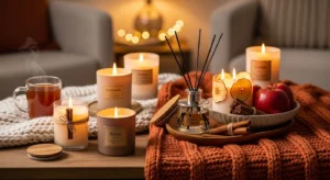 Scented elements adding warmth to fall home atmosphere