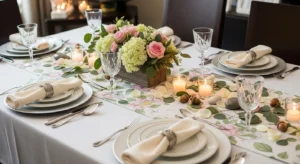 Floral table linens for spring