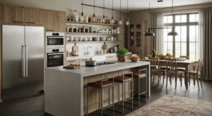 Mix of old and new elements creating a modern farmhouse kitchen