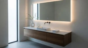 Floating vanity creating more floor space