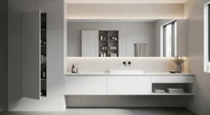 Mirror cabinet combining storage and function