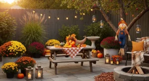 Seasonal decor refreshing backyard look