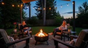 Portable fire pit for flexible outdoor setup